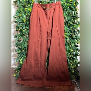 INC Red Wide Leg Trousers Size XL NWT matching blazer